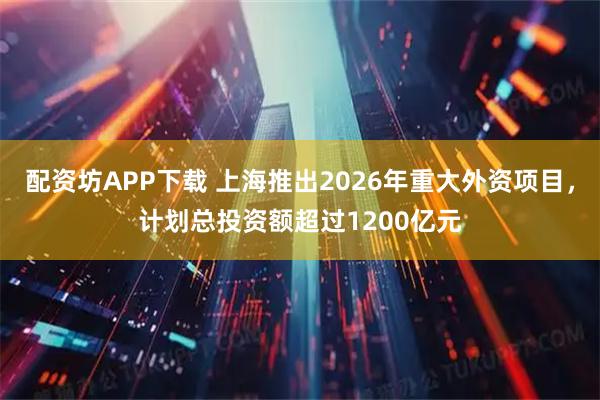 配资坊APP下载 上海推出2026年重大外资项目，计划总投资额超过1200亿元